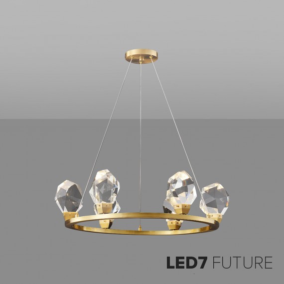 Loft Industry Modern - Crystal Stone Circle Chandelier